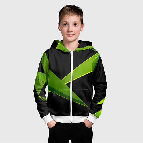 Детская толстовка на молнии Geometric neon / 3D-Белый – фото 3