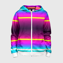 Толстовка на молнии детская Color neon, цвет: 3D-белый