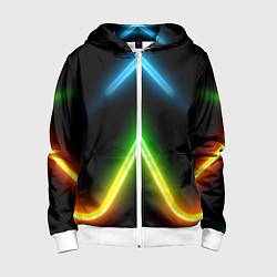 Детская толстовка на молнии Neon multicolored lines