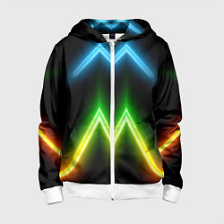 Детская толстовка на молнии Neon multicolored lines