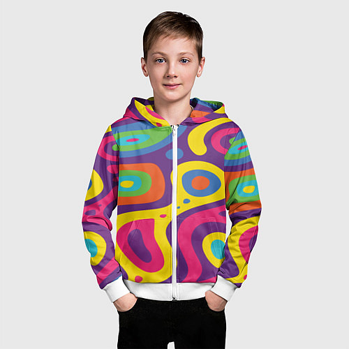 Детская толстовка на молнии Abstract tac / 3D-Белый – фото 3