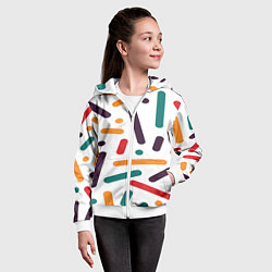 Толстовка на молнии детская Oval oil, цвет: 3D-белый — фото 2