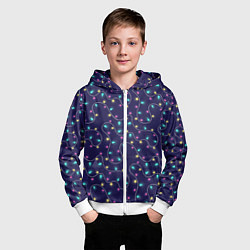 Толстовка на молнии детская Новогодние гирлянды, цвет: 3D-белый — фото 2
