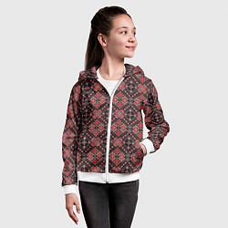 Толстовка на молнии детская Славянский стиль - орнамент, цвет: 3D-белый — фото 2