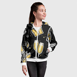 Толстовка на молнии детская Новогодний вайб, цвет: 3D-белый — фото 2