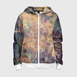 Толстовка на молнии детская Абстракция - pink marble with blue flecks, цвет: 3D-белый