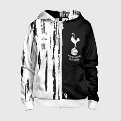 Толстовка на молнии детская Tottenham Hotspur белые краски, цвет: 3D-белый