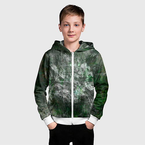 Детская толстовка на молнии Абстракция - acid boom / 3D-Белый – фото 3