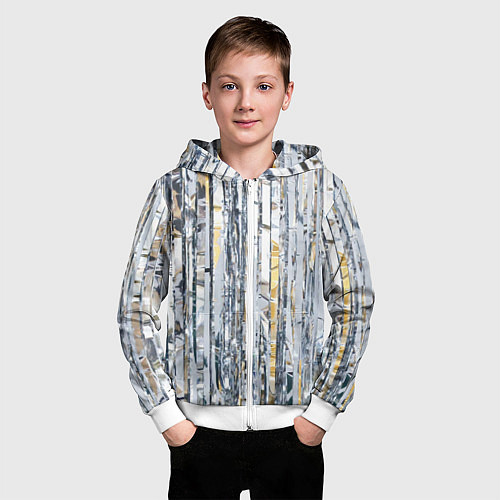 Детская толстовка на молнии Новогодний дождик / 3D-Белый – фото 3