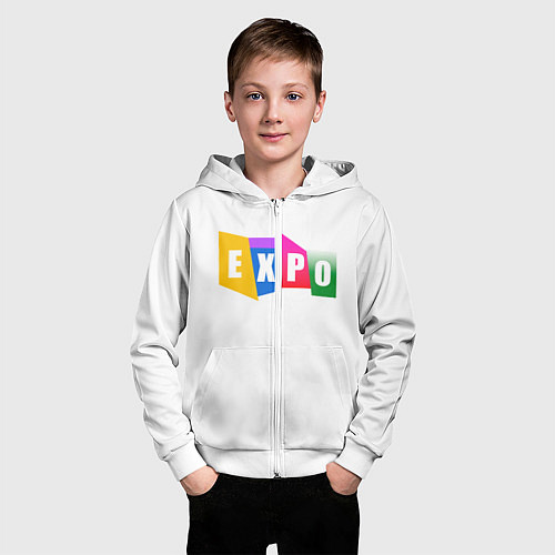 Детская толстовка на молнии Expo Выстовка / 3D-Белый – фото 3