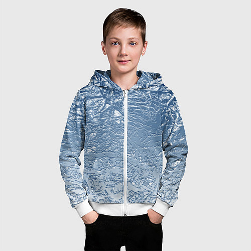 Детская толстовка на молнии Налипший снег / 3D-Белый – фото 3