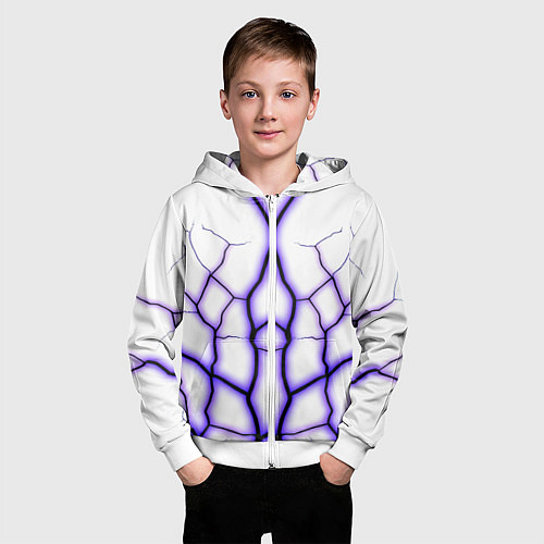 Детская толстовка на молнии Color white purple / 3D-Белый – фото 3