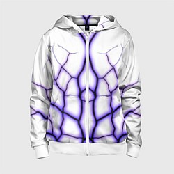 Толстовка на молнии детская Color white purple, цвет: 3D-белый