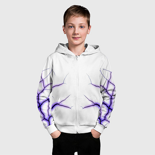 Детская толстовка на молнии Color white purple / 3D-Белый – фото 3
