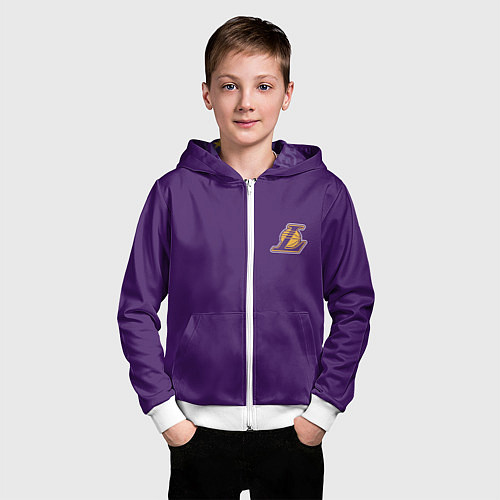 Детская толстовка на молнии NBA Lakers / 3D-Белый – фото 3