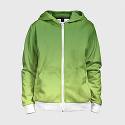 Толстовка на молнии детская Color green yellow, цвет: 3D-белый