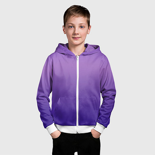 Детская толстовка на молнии The color is purple / 3D-Белый – фото 3