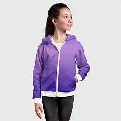Толстовка на молнии детская The color is purple, цвет: 3D-белый — фото 2