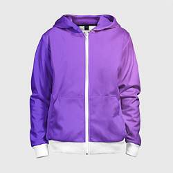 Толстовка на молнии детская The color is purple, цвет: 3D-белый