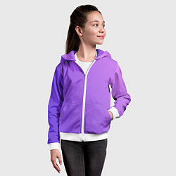 Толстовка на молнии детская The color is purple, цвет: 3D-белый — фото 2
