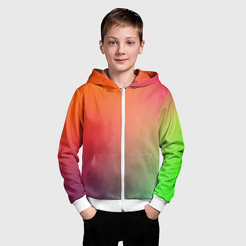 Детская толстовка на молнии Color multicolored / 3D-Белый – фото 3