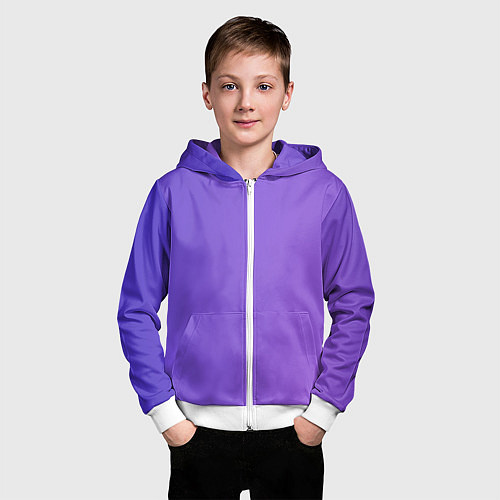 Детская толстовка на молнии Color purple gradient / 3D-Белый – фото 3