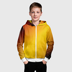 Толстовка на молнии детская Color yellow red gradient, цвет: 3D-белый — фото 2