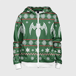 Толстовка на молнии детская Рождественский свитер Венома, цвет: 3D-белый