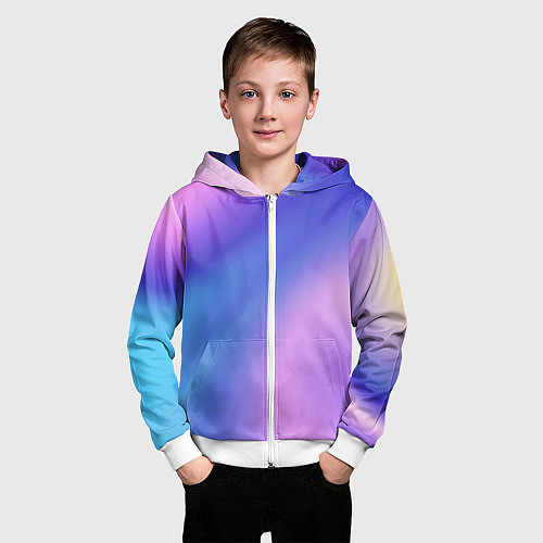 Детская толстовка на молнии Color multicolored gradient / 3D-Белый – фото 3