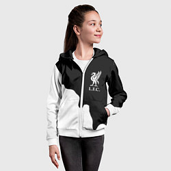 Толстовка на молнии детская Ливерпуль краски разводы, цвет: 3D-белый — фото 2