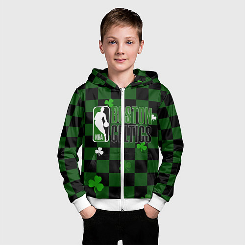 Детская толстовка на молнии NBA Boston Celtics / 3D-Белый – фото 3