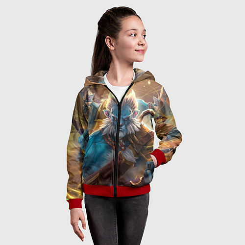 Детская толстовка на молнии Phantom Lancer / 3D-Красный – фото 4