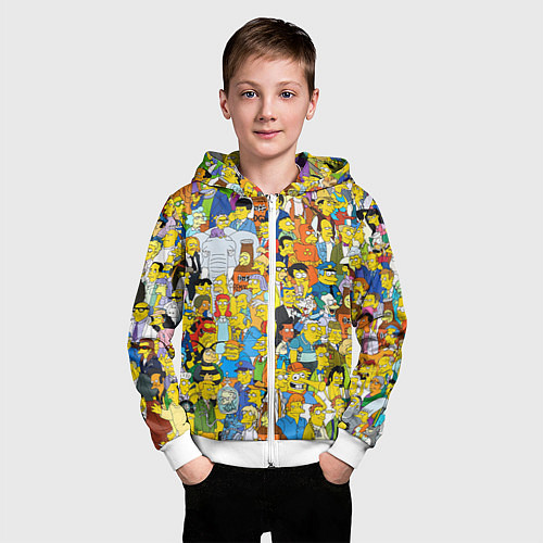 Детская толстовка на молнии Simpsons Stories / 3D-Белый – фото 3