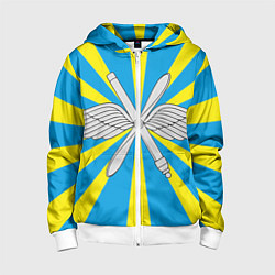 Толстовка на молнии детская Флаг ВВС, цвет: 3D-белый