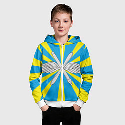 Толстовка на молнии детская Флаг ВВС, цвет: 3D-белый — фото 2
