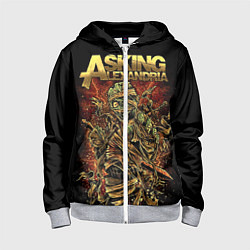 Толстовка на молнии детская Asking Alexandria, цвет: 3D-меланж