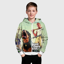 Толстовка на молнии детская GTA 5: Franklin Clinton, цвет: 3D-белый — фото 2