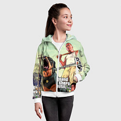 Толстовка на молнии детская GTA 5: Franklin Clinton, цвет: 3D-белый — фото 2