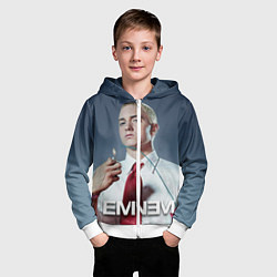Толстовка на молнии детская Eminem Fire, цвет: 3D-белый — фото 2
