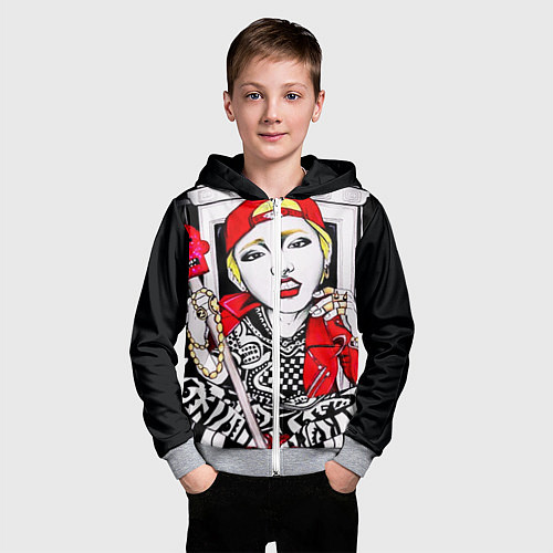 Детская толстовка на молнии Block b / 3D-Меланж – фото 3