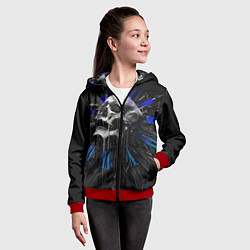 Толстовка на молнии детская Череп, цвет: 3D-красный — фото 2