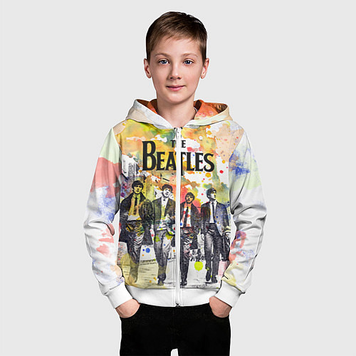 Детская толстовка на молнии The Beatles: Colour Spray / 3D-Белый – фото 3