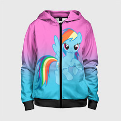 Толстовка на молнии детская My Little Pony, цвет: 3D-черный
