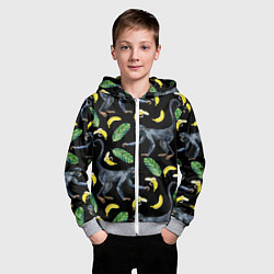 Толстовка на молнии детская Обезьянки и бананы, цвет: 3D-меланж — фото 2
