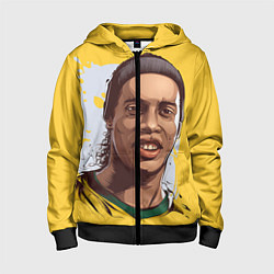 Толстовка на молнии детская Ronaldinho Art, цвет: 3D-черный
