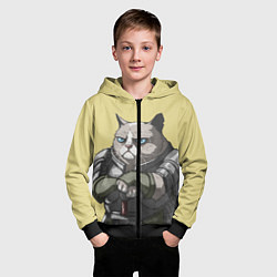 Толстовка на молнии детская Кот, цвет: 3D-черный — фото 2