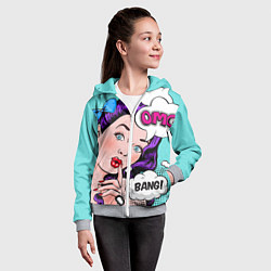 Толстовка на молнии детская PO ART, цвет: 3D-меланж — фото 2
