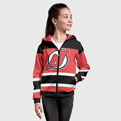 Толстовка на молнии детская New Jersey Devils, цвет: 3D-черный — фото 2