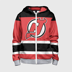 Толстовка на молнии детская New Jersey Devils, цвет: 3D-меланж