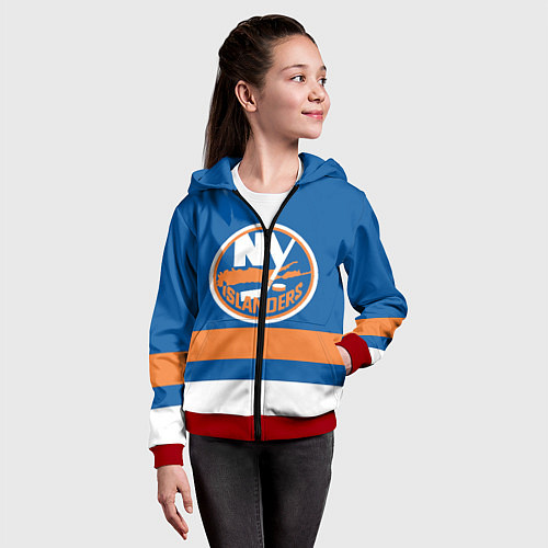 Детская толстовка на молнии New York Islanders / 3D-Красный – фото 4